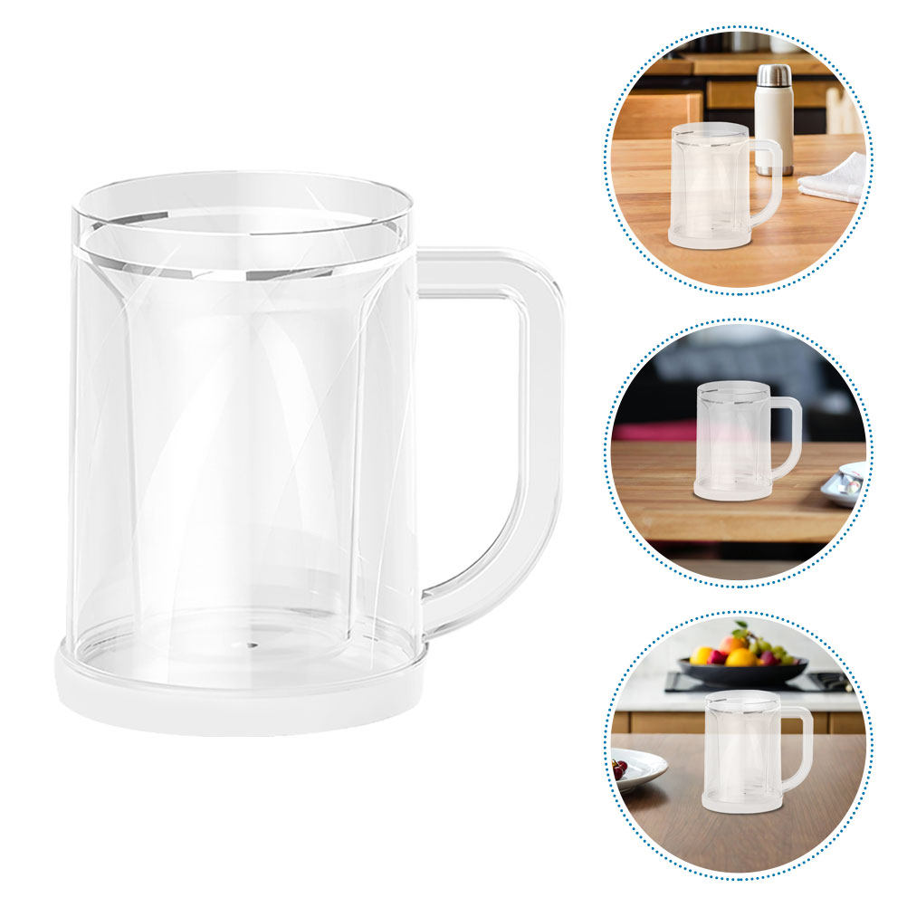 Double Wall Mug - قطعتان من أكواب التجميد الشفافة القابلة