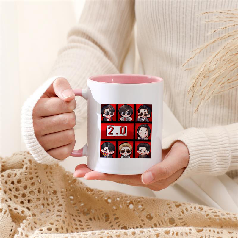 Coffee Tea World - كوب قهوة سيراميك 11 أونصة بتصميم