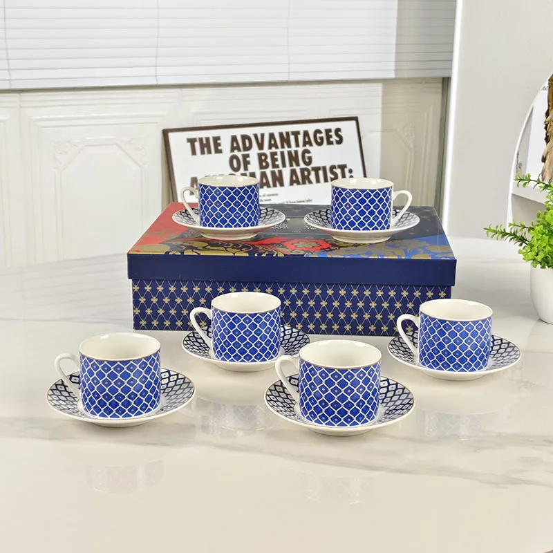 Espresso Cup Saucer - طقم فناجين إسبريسو وصحون 12 قطعة