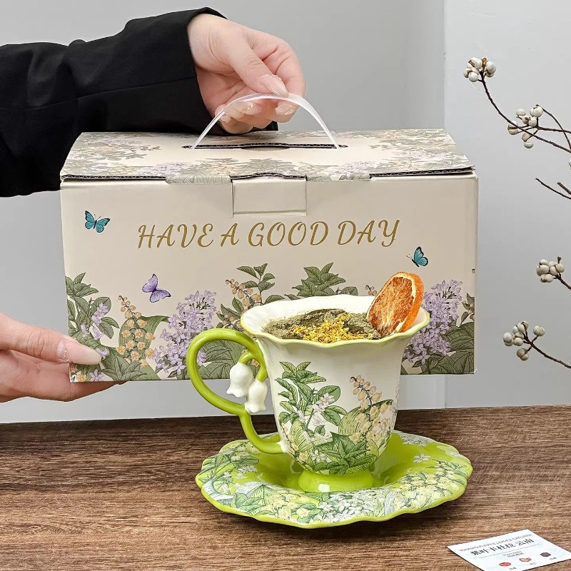 Tea Coffee Pot Set - طقم شاي بعد الظهر بتصميم زهرة