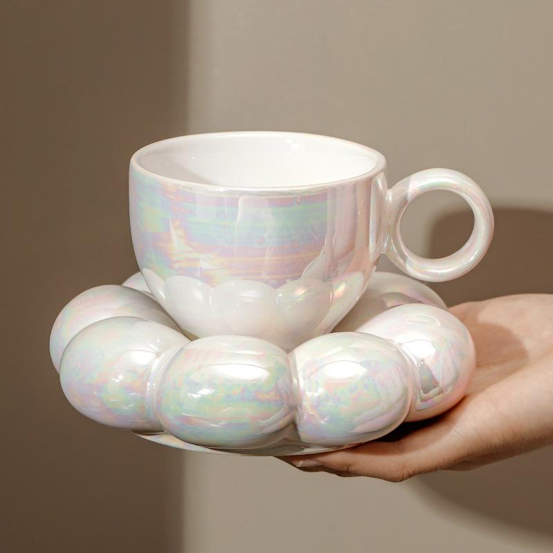 Espresso Cup Saucer - طقم فناجين قهوة وصحون سيراميك كابتشينو