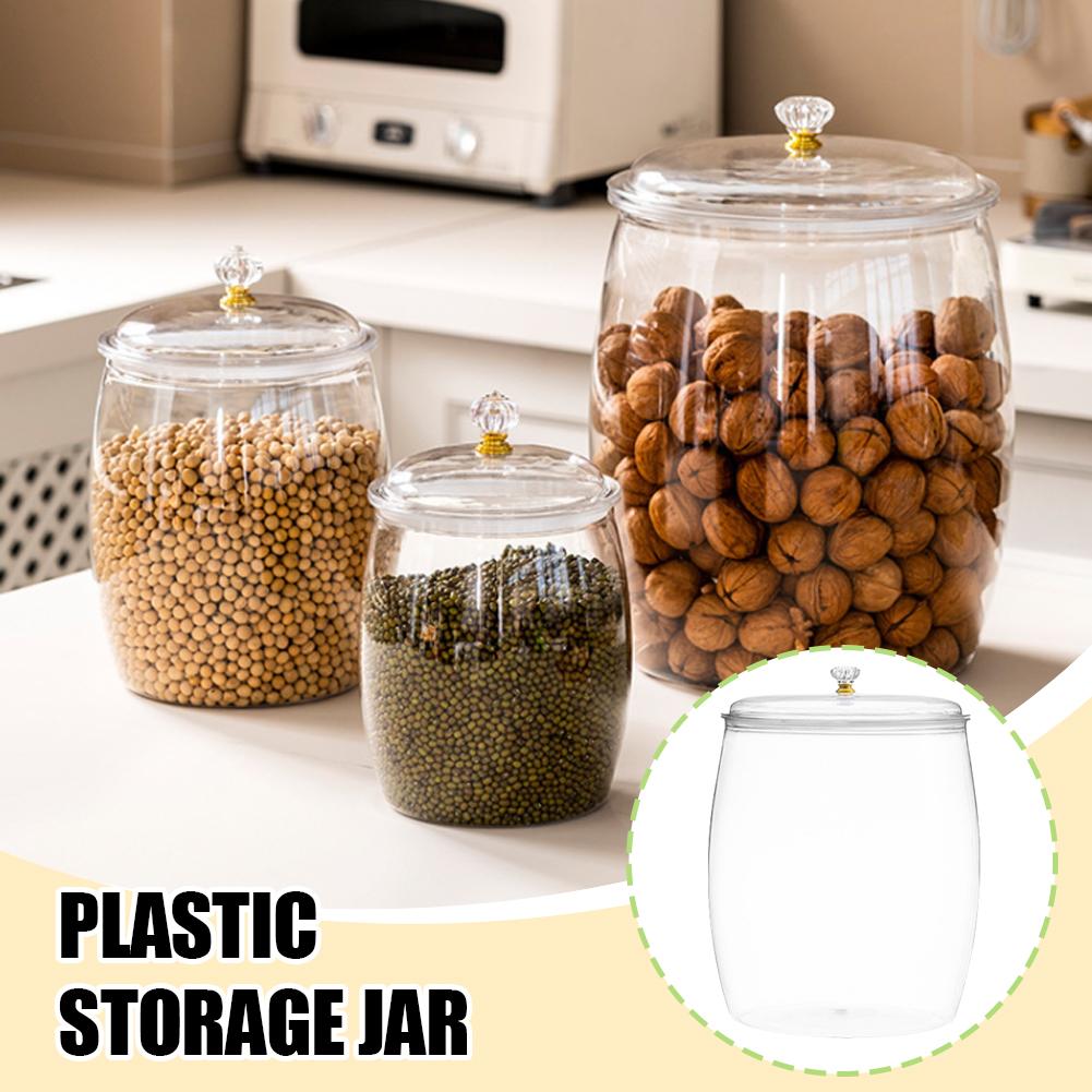 Coffee Tea Jars - وعاء بلاستيكي شفاف كبير محكم الإغلاق