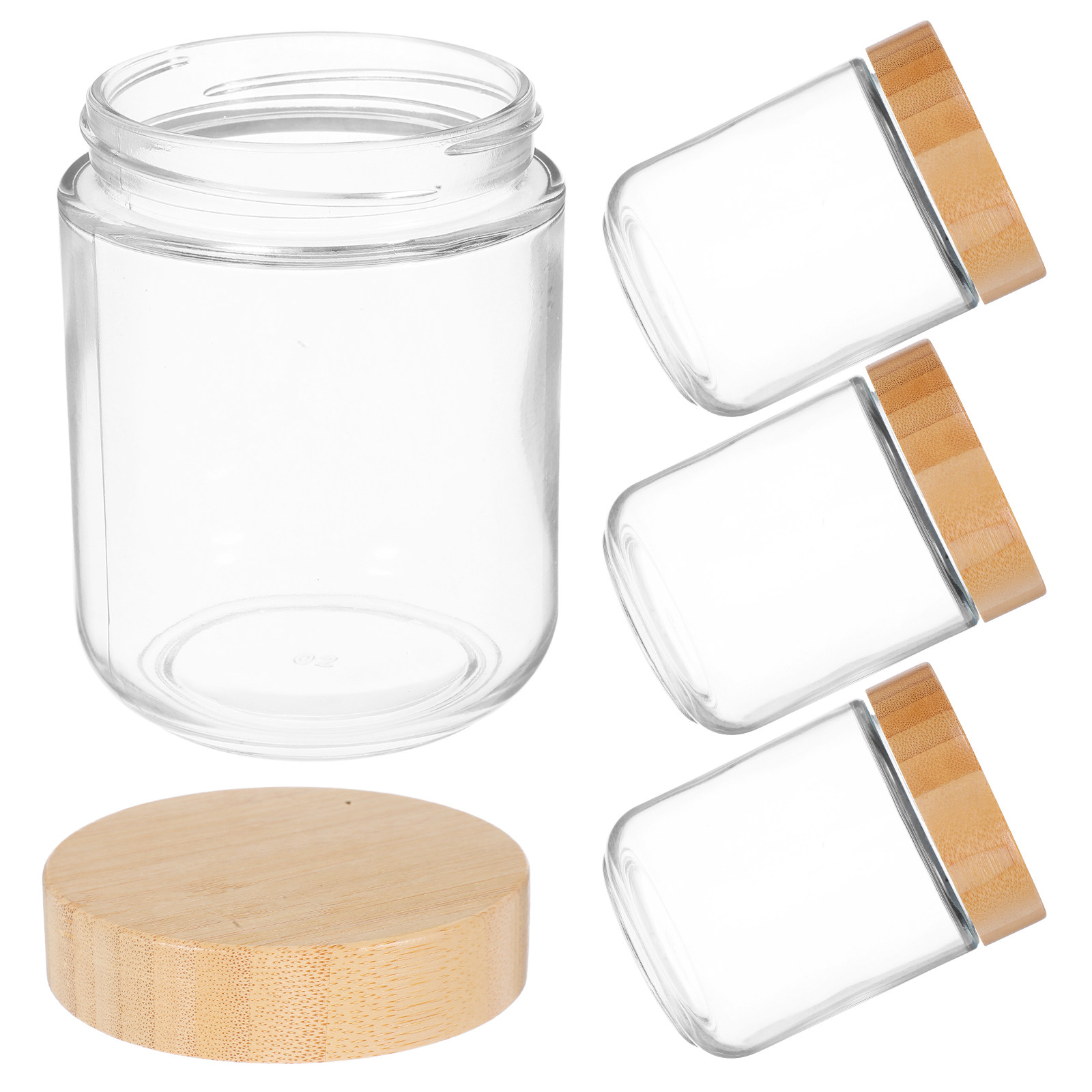 Coffee Tea Sugar Canisters - 4 قطع من أوعية الزجاج المتينة
