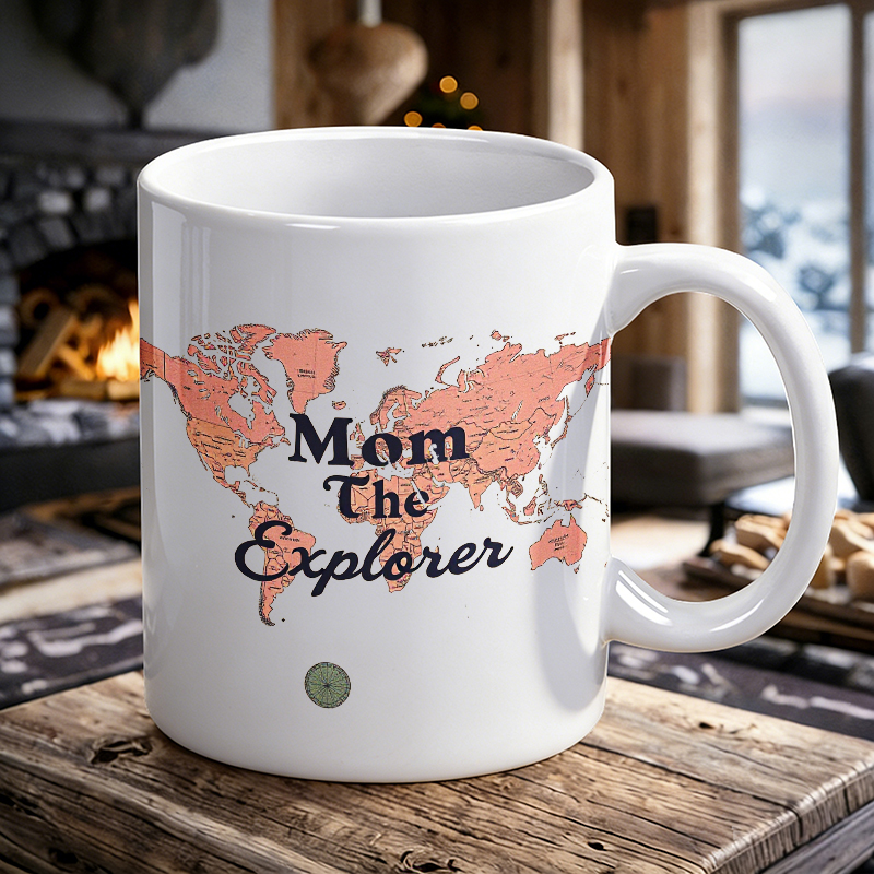 Coffee Tea World - طقم أكواب، كوب سيراميك بتصميم خريطة
