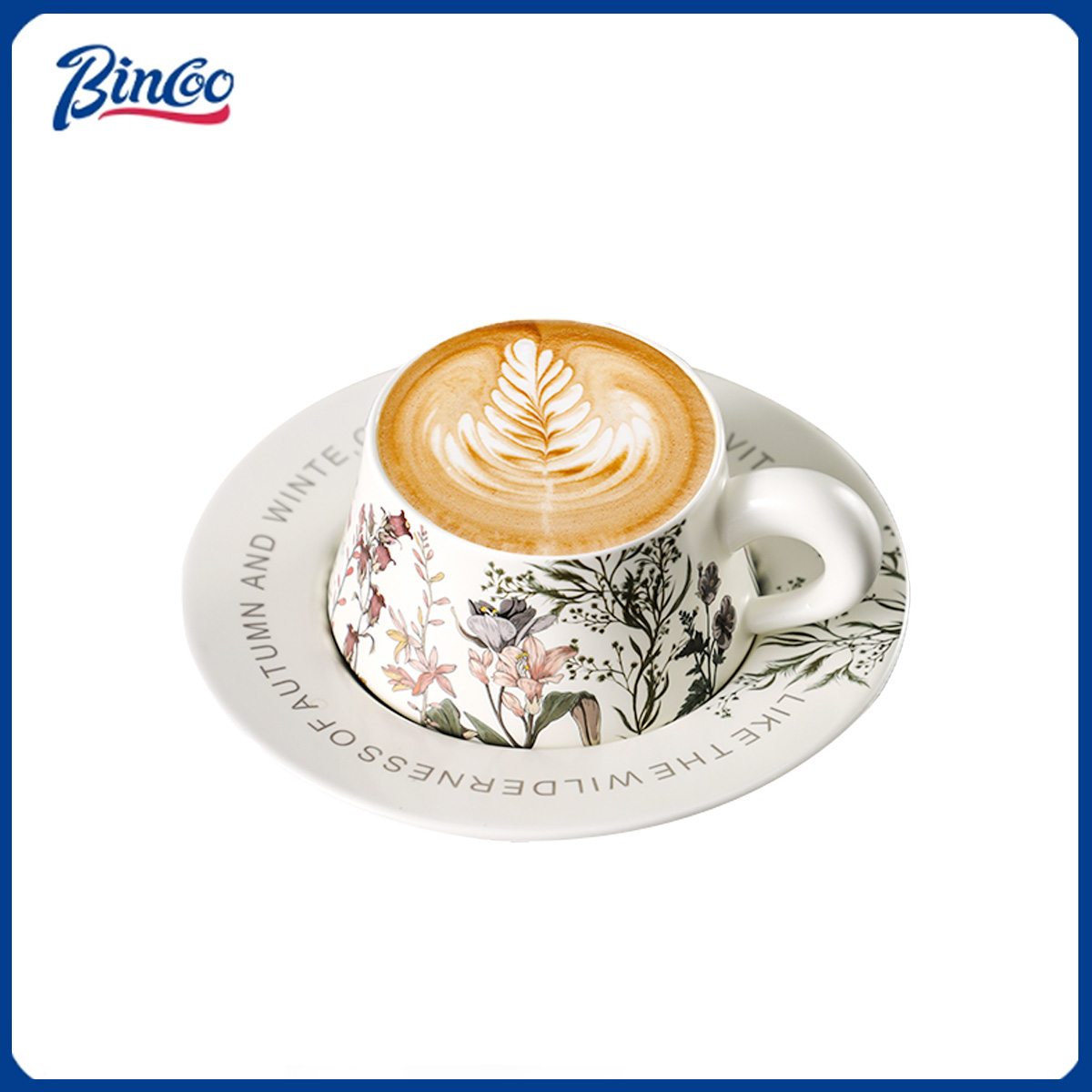 Espresso Cup Saucer - BINCOO 260 مللي فنجان قهوة سيراميك
