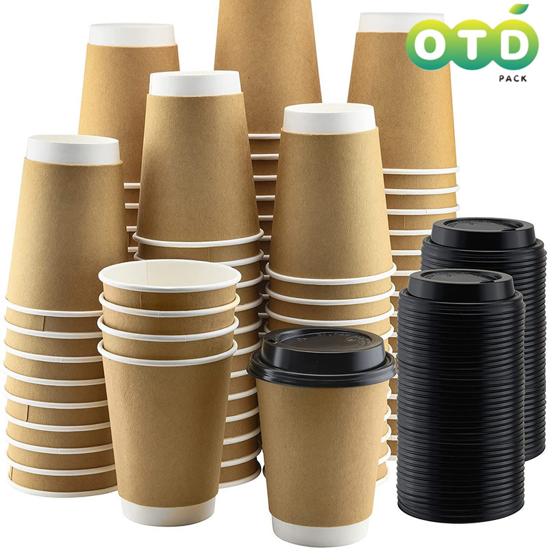 Wallpaper Coffee And Tea - كوب ورقي مزدوج الجدران مع أغطية،