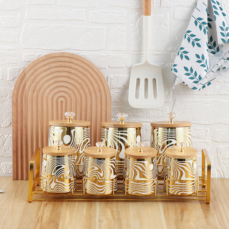 Coffee Tea Sugar Canisters - مجموعة من 7 ألوان من علب