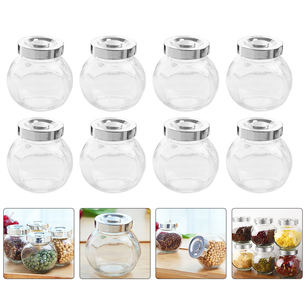 Coffee Tea Jars - 8 قطع من أوعية التخزين الزجاجية