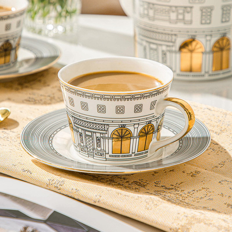 Tea Coffee Pot Set - كوب معمارية وصحون قهوة كوب أوروبي