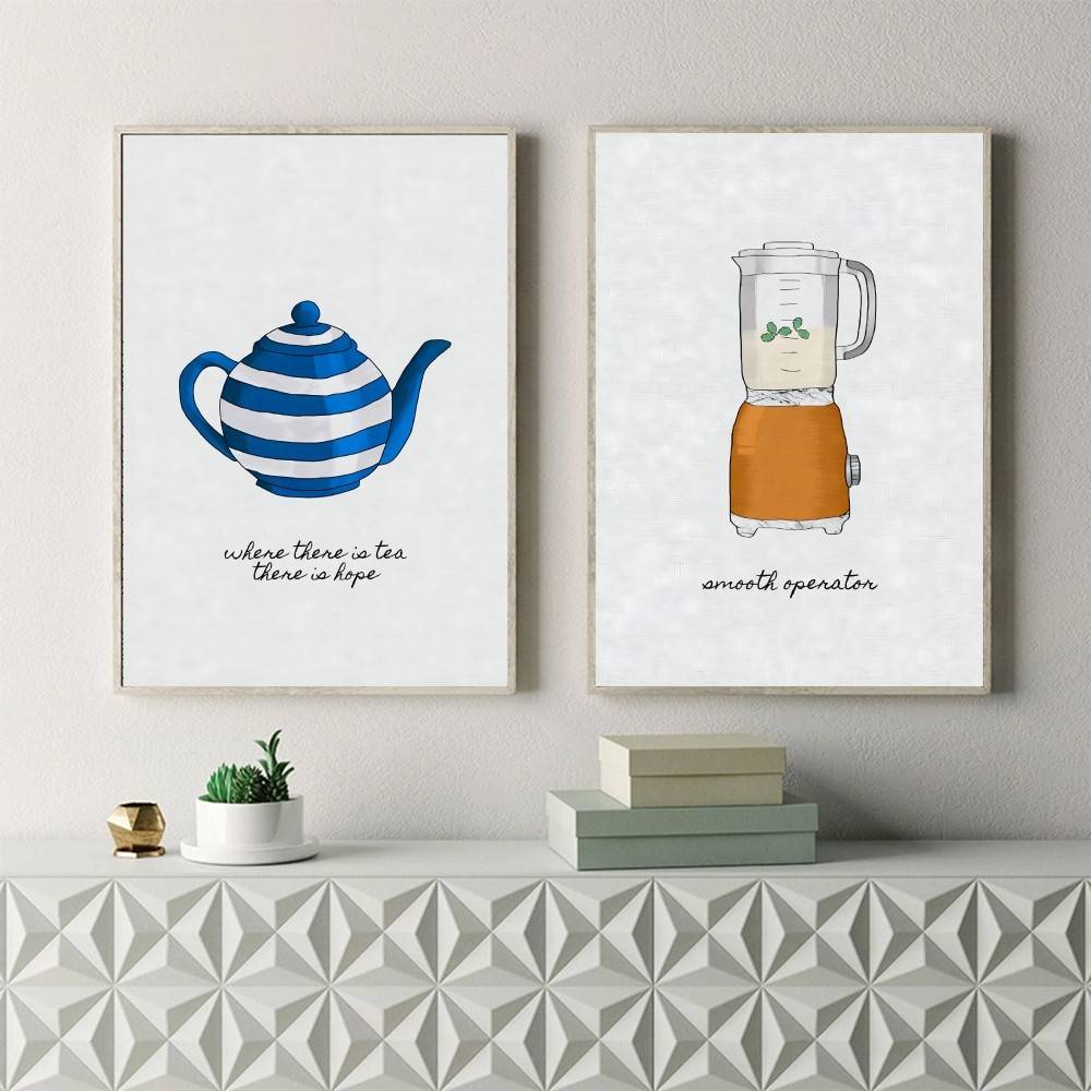 لوحة فنية جدارية غير مؤطرة بتص - مراجعة Wallpaper Coffee And Tea وسعره