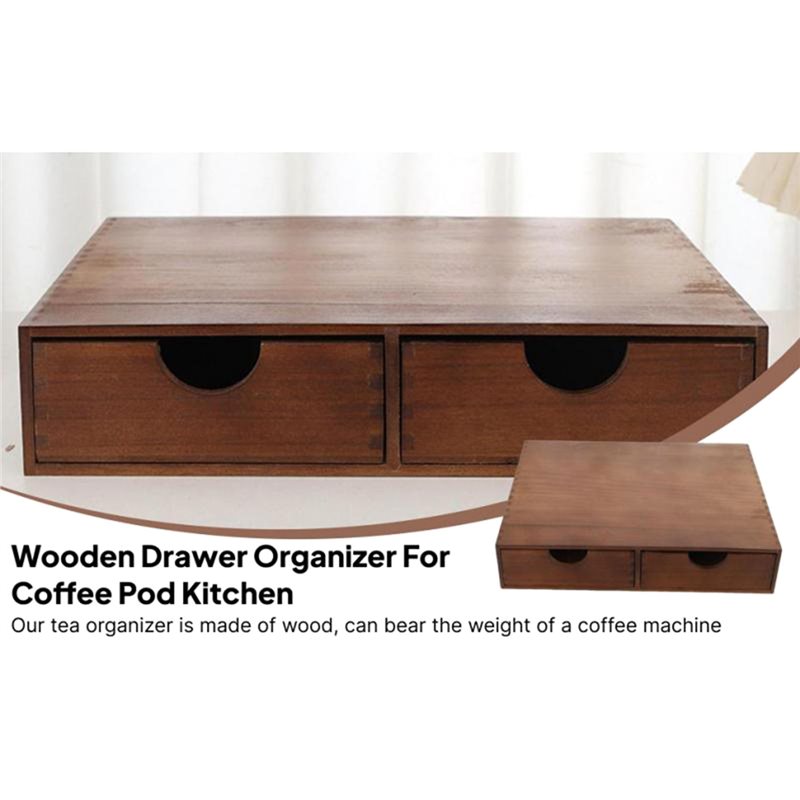 درج تخزين خشبي لكبسولات القهوة - مراجعة Coffee Tea Drawer Organizer وسعره