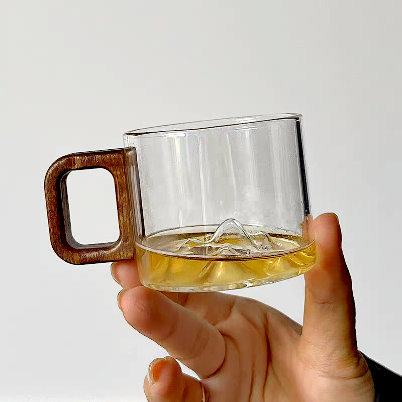 كوب قهوة زجاجي بمقبض خشبي من خ - مراجعة Coffee Tea Pictures وسعره