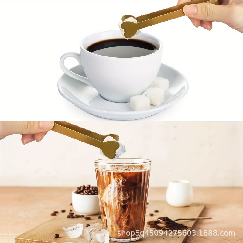 4/6 قطعة ملقط صغير على شكل قلب - مراجعة Coffee Tea Sugar Set وسعره