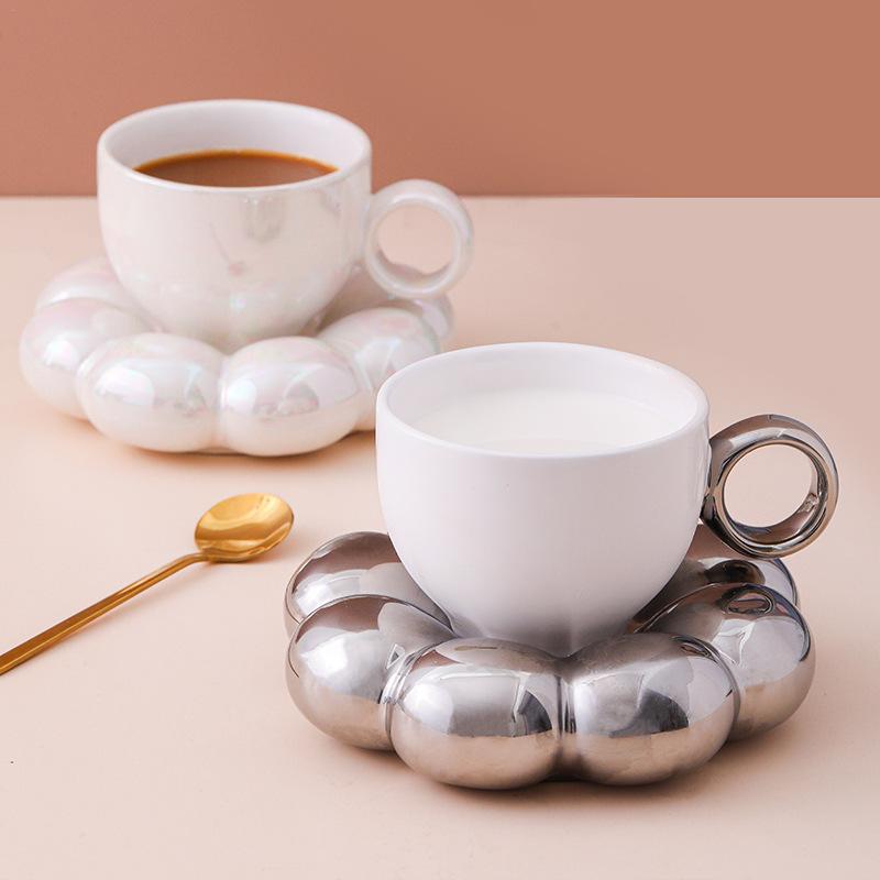 طقم فناجين قهوة وصحون سيراميك  - مراجعة Espresso Cup Saucer وسعره
