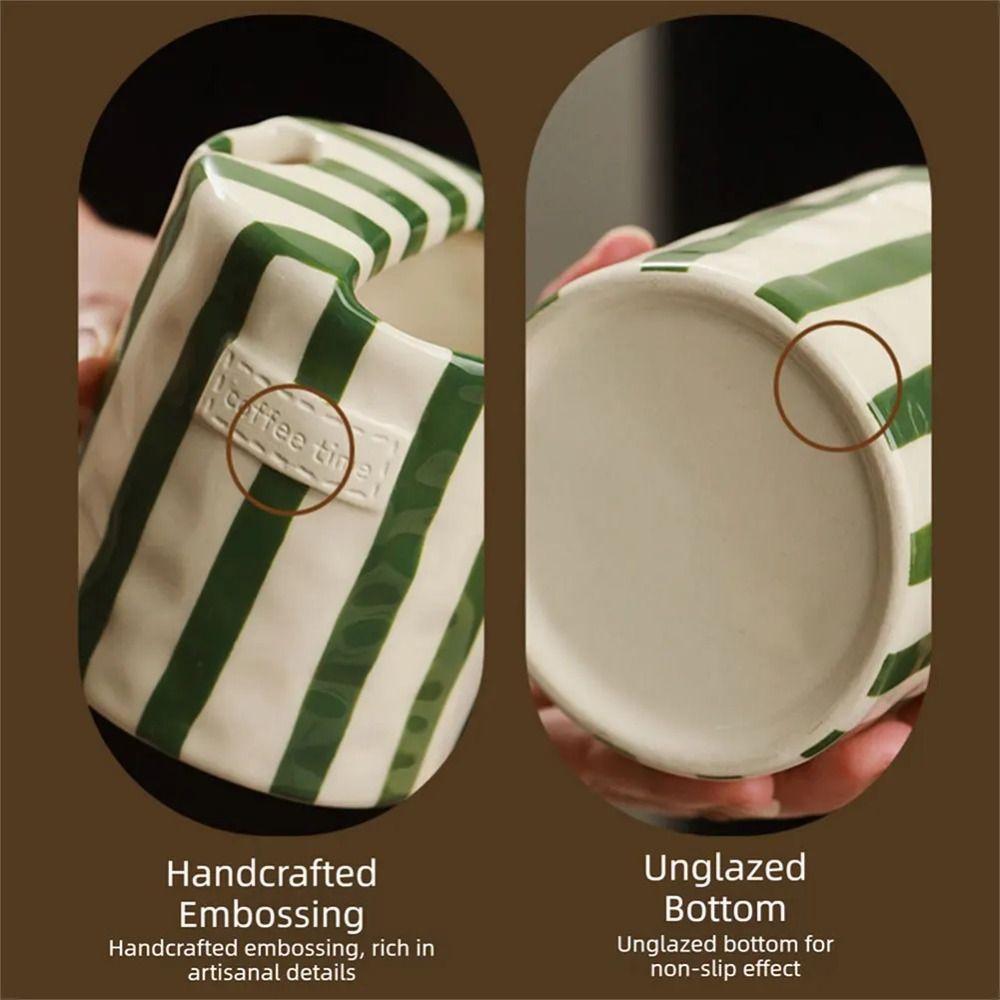 كوب قهوة سيراميك مخطط مرسوم يد - مراجعة Espresso Cup Saucer وسعره