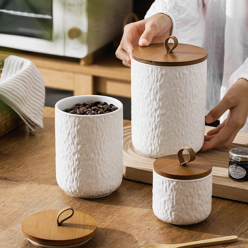 علبة تخزين شاي سيراميك بنمط رو - مراجعة Coffee Tea Sugar Canisters وسعره