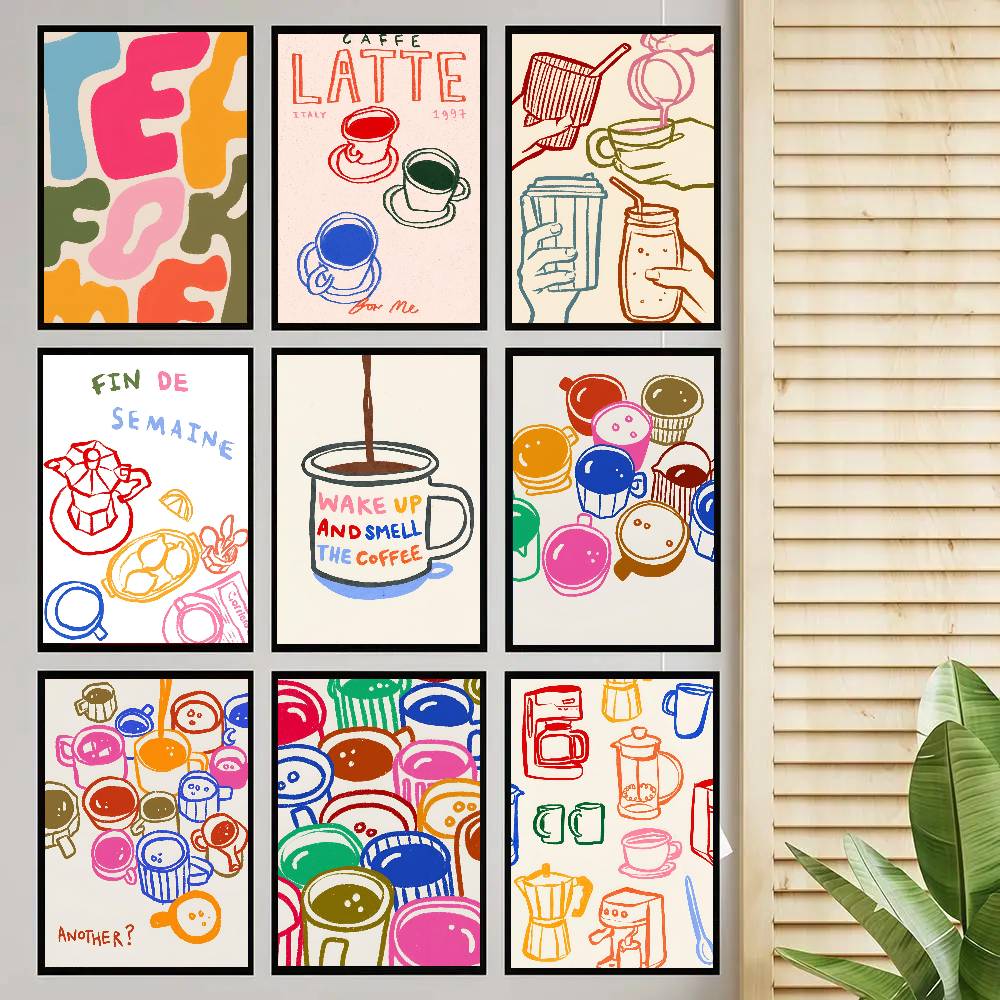 ملصق جداري فني ذاتي اللصق بتصم - مراجعة Wallpaper Coffee And Tea وسعره