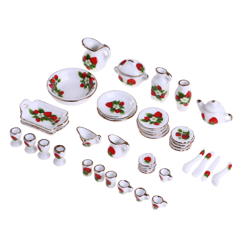 1 مجموعة 1:12 مصغرة بيت الدمية - مراجعة Tea Coffee Pot Set وسعره