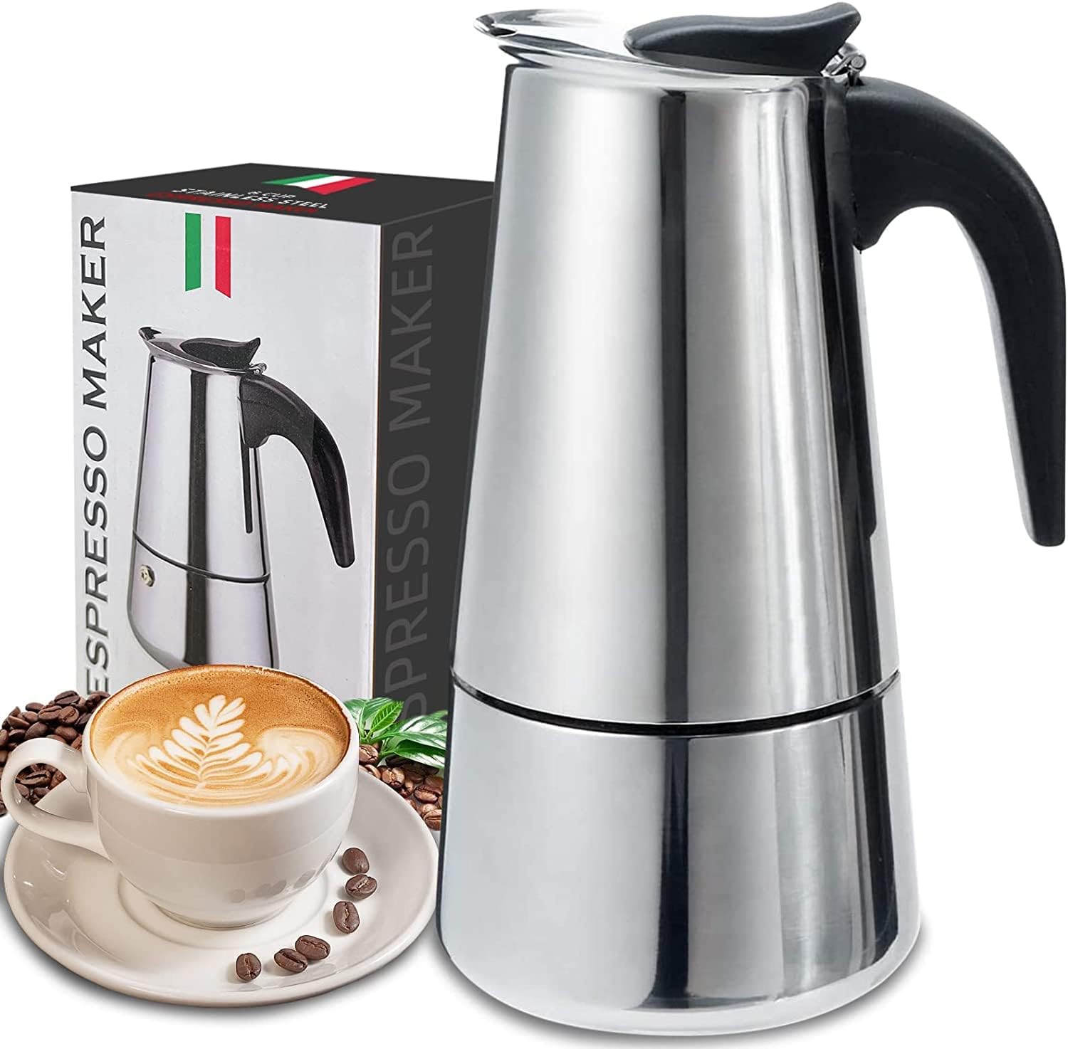 4/أكواب-ماكينة صنع قهوة موكا - مراجعة Coffee Tea Espresso وسعره