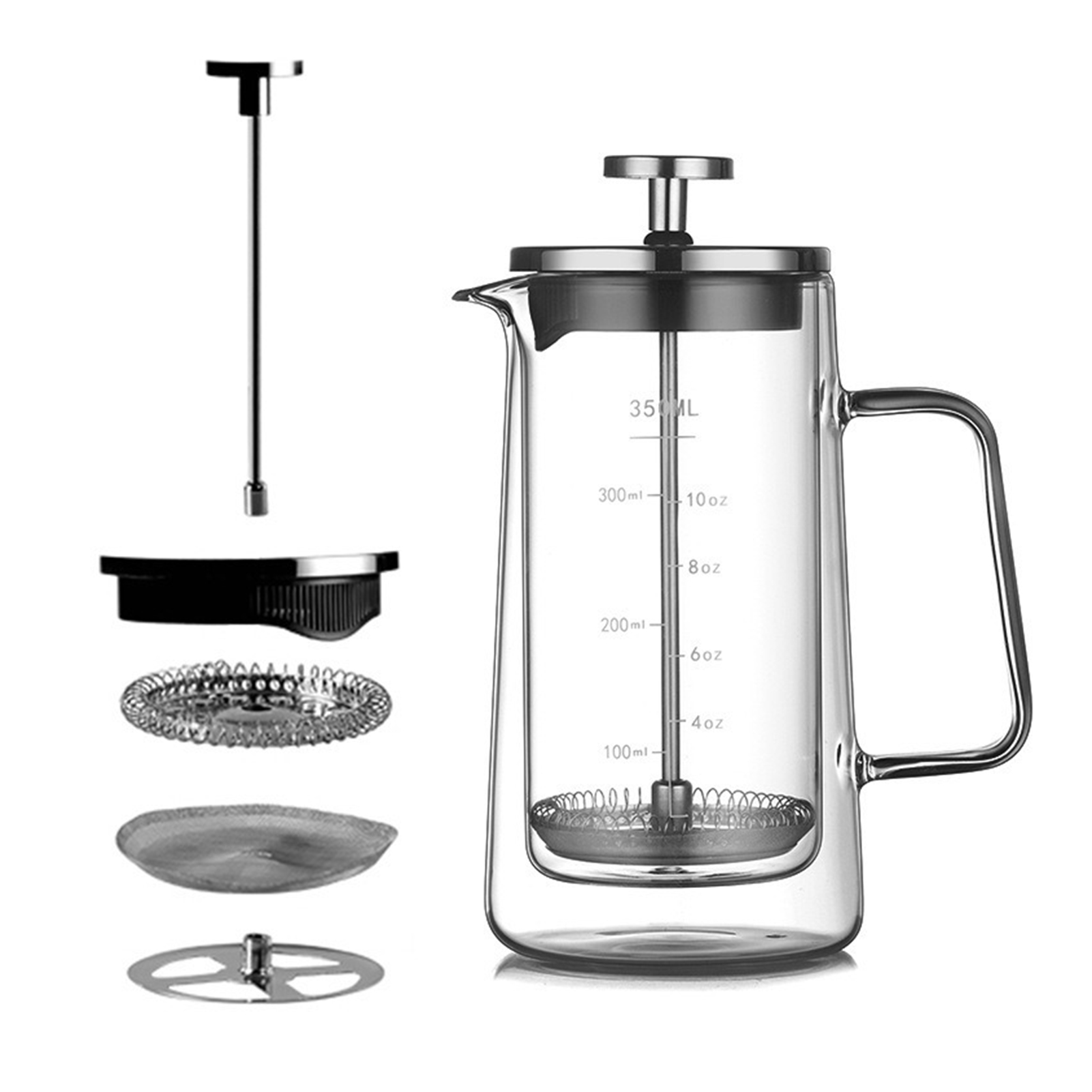 وعاء ضغط فرنسي مزدوج الطبقات و - مراجعة Coffee Tea Pots وسعره