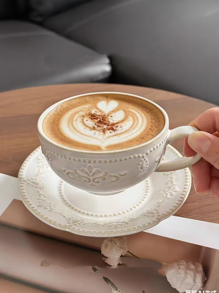 طقم أكواب وأطباق على شكل زهرة  - مراجعة Espresso Cup Saucer وسعره