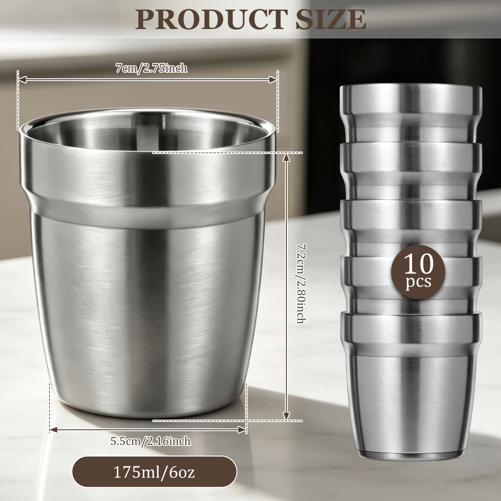 5/10 قطع أكواب قابلة للتكديس م - مراجعة Double Wall Mug وسعره