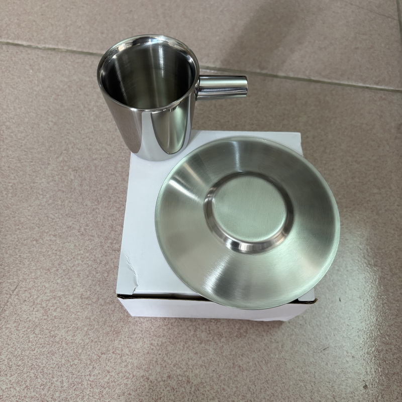 طقم من كوبين للقهوة من الفولاذ - مراجعة Espresso Cup Saucer وسعره