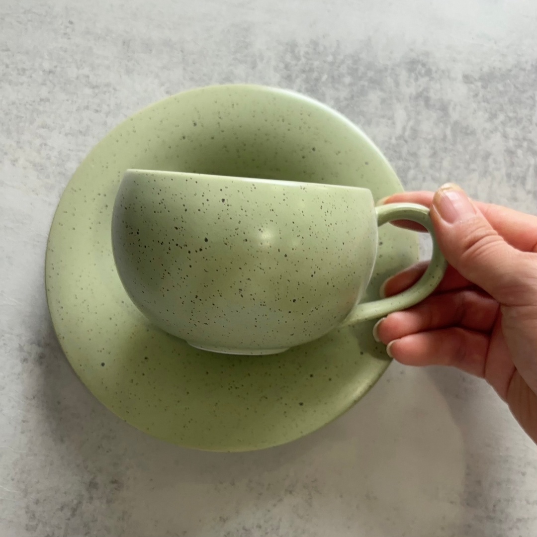 كوب قهوة سيراميك عتيق سعة 280  - مراجعة Espresso Cup Saucer وسعره