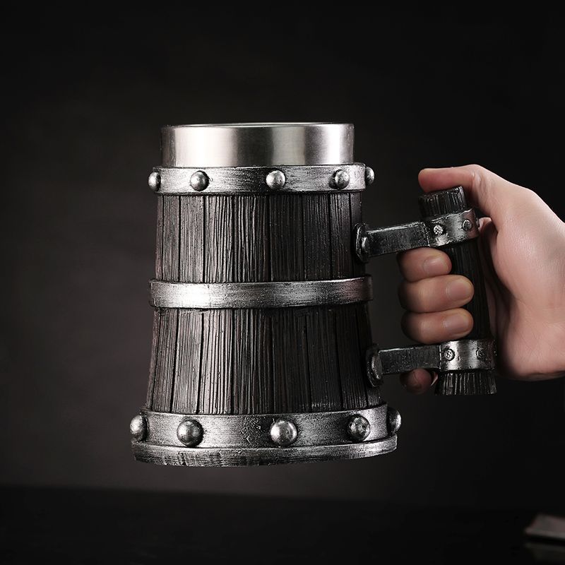 كوب بيرة بتصميم خشبي من الراتن - مراجعة Coffee Tea Pictures وسعره