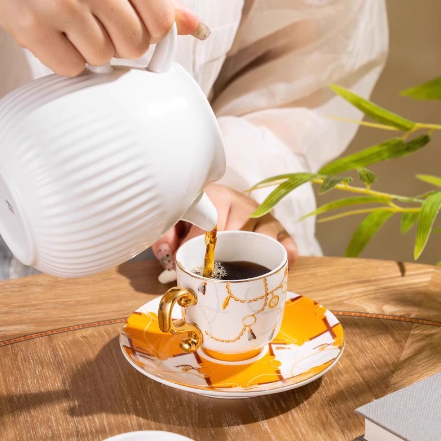 طقم فناجين قهوة وصحون صيني فاخ - مراجعة Coffee Tea Drawer Organizer وسعره