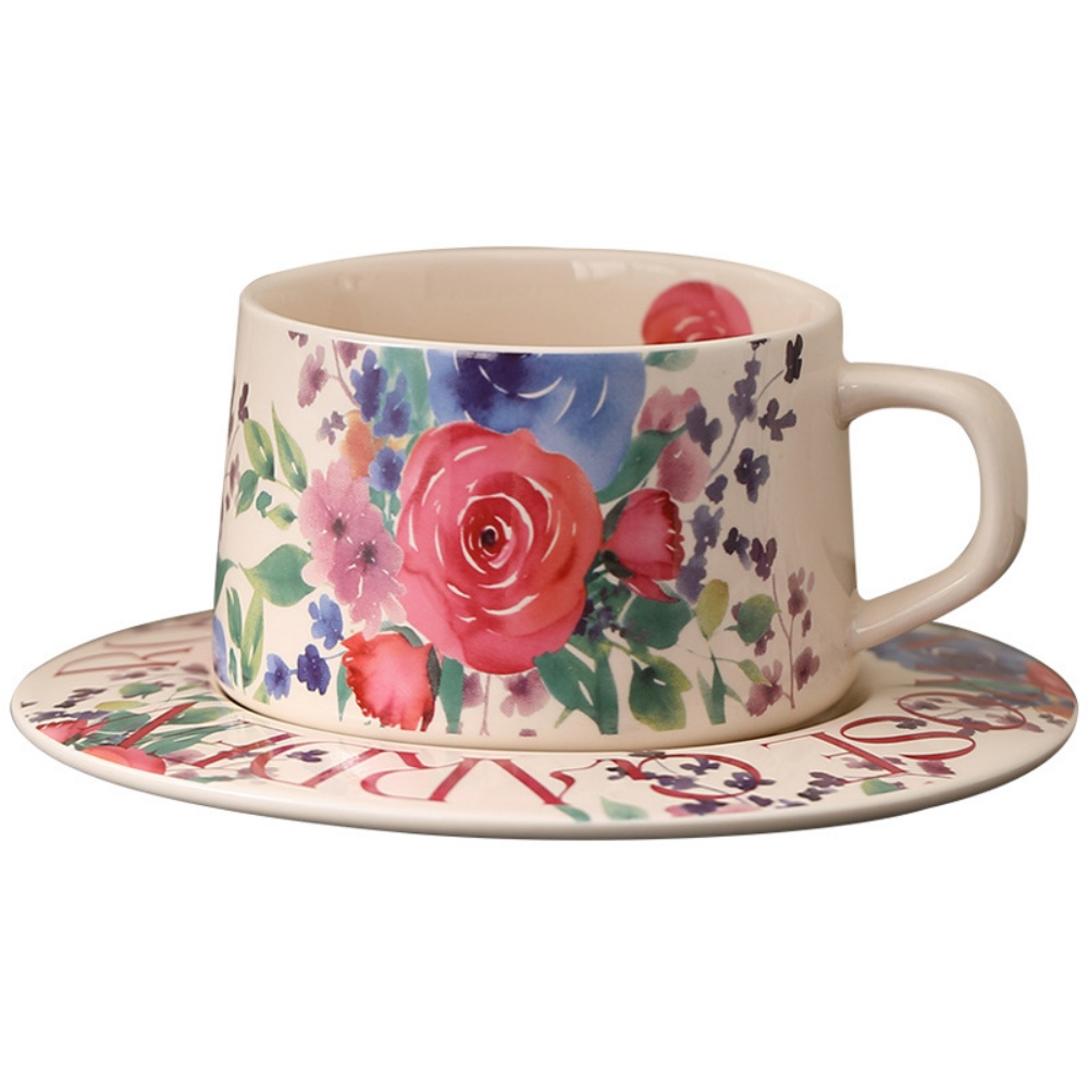 كوب قهوة بنمط زهور عتيقة مع صح - مراجعة Espresso Cup Saucer وسعره