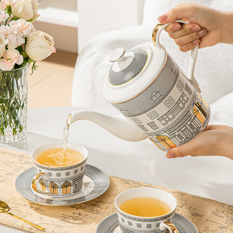 كوب معمارية وصحون قهوة كوب أور - مراجعة Tea Coffee Pot Set وسعره