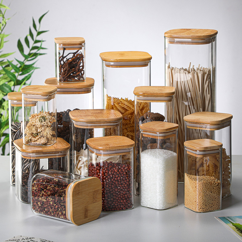 علب زجاجية شفافة من الخيزران ، - مراجعة Coffee Tea Drawer Organizer وسعره