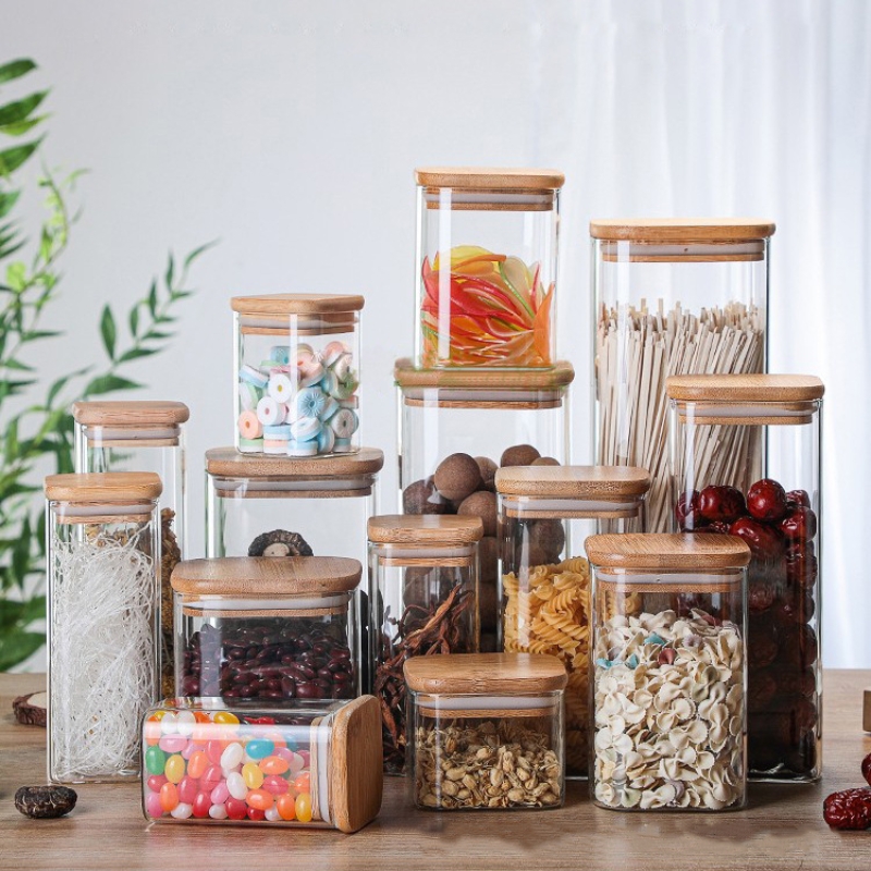 علب زجاجية شفافة من الخيزران ، - مراجعة Coffee Tea Drawer Organizer وسعره